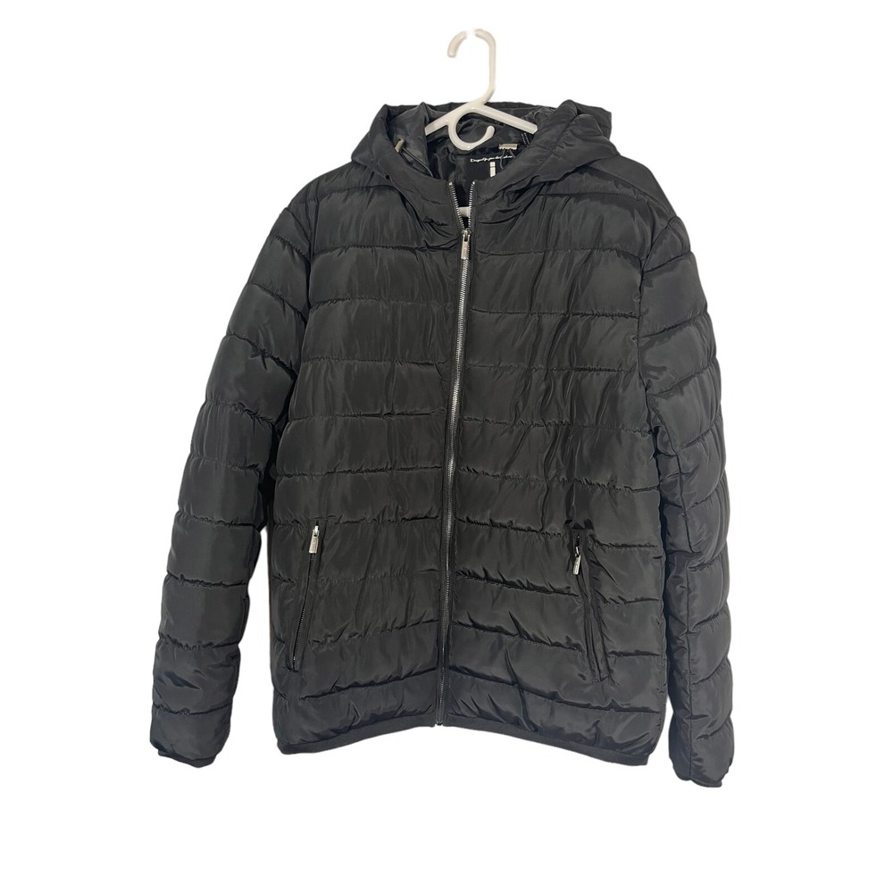 Jeans by Buffalo Women's Black Hooded Puffer Coat Jacket Pockets Size L